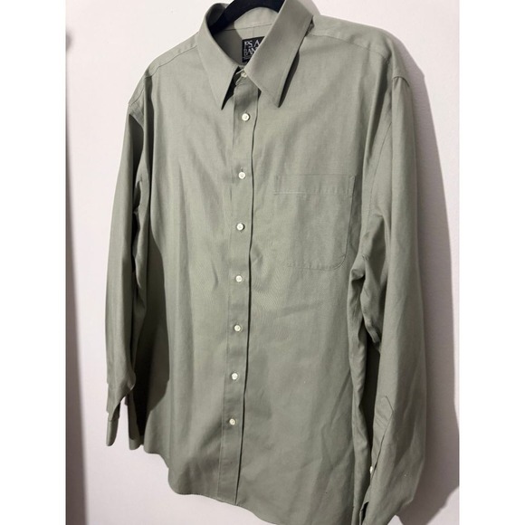 Jos A Bank Sage Green Button Down Dress Shirt Professional Business Casual 17-35 - Picture 2 of 4